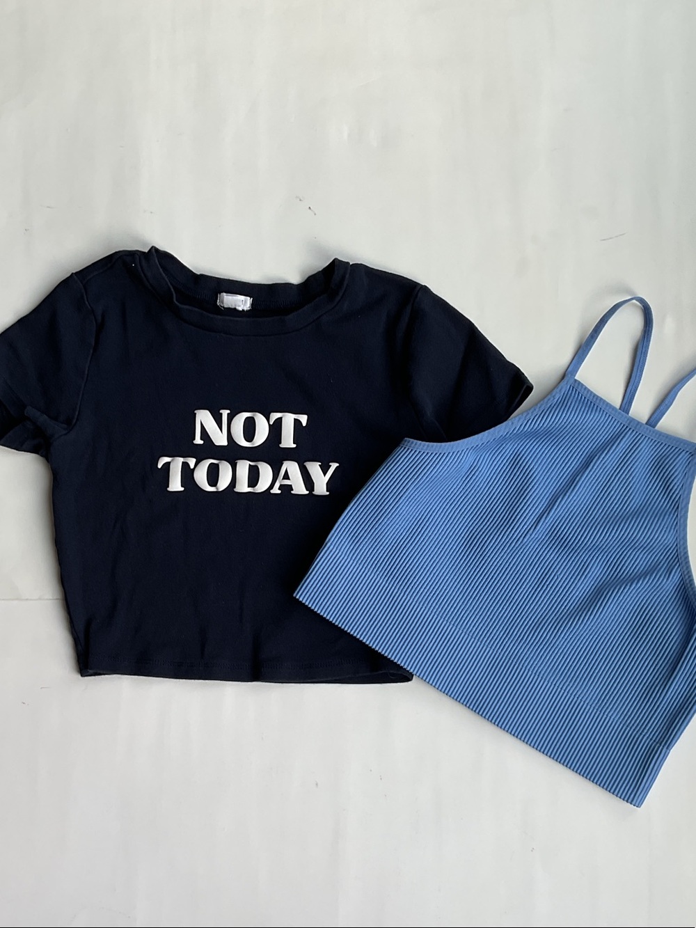 Garage 'Not Today' Graphic Tee/Ardene Crop Tank